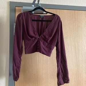 Wild fable burgundy crop top